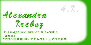 alexandra krebsz business card